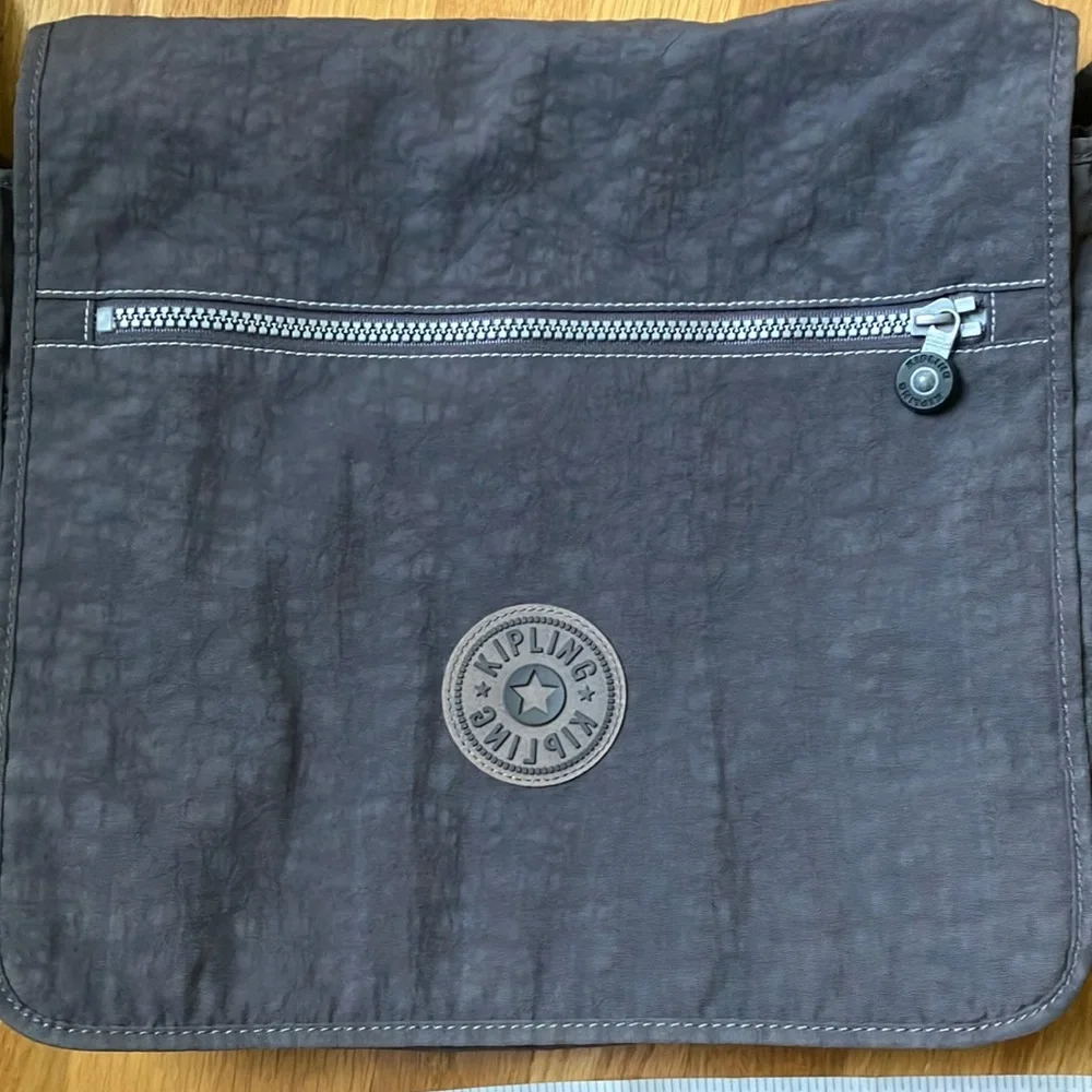 Kipling Madhouse Messenger Laptop Bag with Adjustable Strap Gray